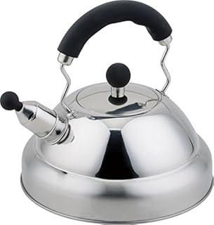 Buckingham Stove Top Induction Whistling Kettle 3 Litre-Stainless Steel Matt Finish with Black Soft Grip Handle, 22.5 x 22.5 x 23.5 cm