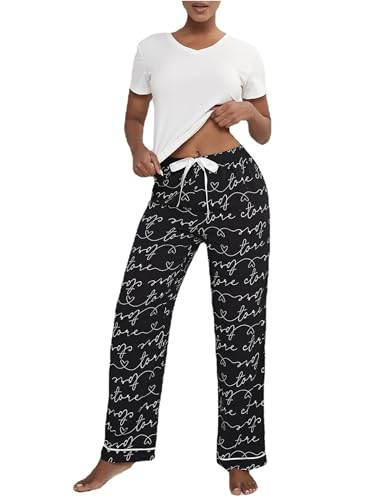 Pyjamas pour femmes ensemble hauts à manches courtes pantalon vêtements de nuit
