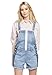 Produktbild khujo Damen Latzhose Arabella Kurze Jeans-Trägerhose mit Fransen und Used-Look