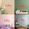 Vinyl Wall Stickers Happy Birthday Beautiful Greeting with Calligraphy Text 50.4x78.3cm Tattoo Culture Red #2