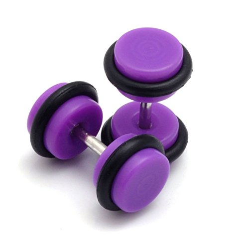 Tanyoyo 8pair 16PCS Acrylic Barbell Stud Earrings Fake Cheater Illusion Plug Earrings2