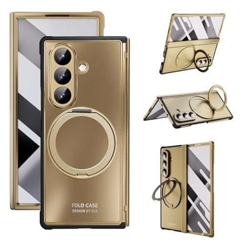 Coque Samsung Galaxy Z Fold 7 rigide silicone rabat support film avant or