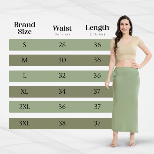Image of TRASA Womens Saree Shapewear Petticoat, Cotton Lycra Petticoat, Skirts for Women, Shape Wear Dress for Saree