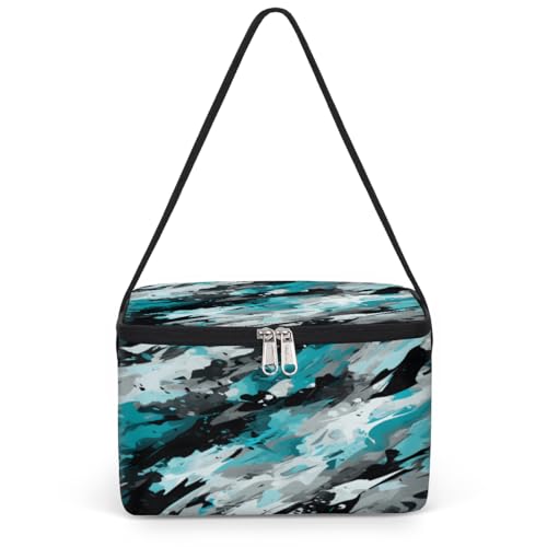 GzLeyigou Abstract Fashion Camo Lunch Bags for Women Men 9 Cans, Hot & Cold Food Delivery Bag Insulated Grocery Bag Insulated Lunch Box Camouflage Skin Cooler Bag for Office Work Picnic Beach
