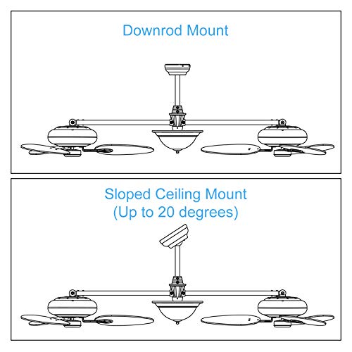 Ovlaim 86 inch Large Double Ceiling Fan with Lights Remote Control, Dimmable Indoor Dual Ceiling Fan for Living Room Patio, Oil-rubbed - Image 6