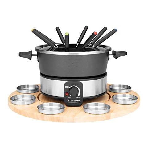 Juego de fondue GASTROBACK 42566 con plato giratorio y 8 recipientes para salsas Cover