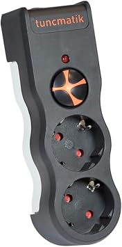 Tunçmatik Tsk19022 Current Protective Sockets, Black, 2-Piece 1050 Joules