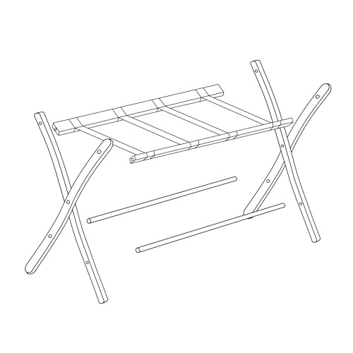 Relaxdays Kofferständer Holz, klappbar, Gepäckablage, Kofferaufbewahrung, für Reisegepäck, HxBxT: 52,5x66,5x48 cm, weiß, 10024306_49