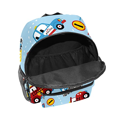 FCZ Kids School Bag Girls Boys Preschool Toddler Backpack for Boy Girl Lightweight Shoulder Book Bag for Kids Perfect Back Pack for Toddler to Kindergarten Firefighter Police Car Blue - Image 7