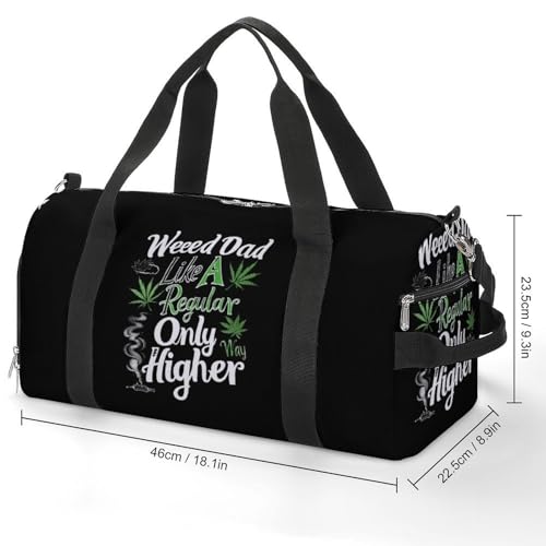 Dads Against Weed Dad Funny Gym Bag Travel Tote Bag Duffel Bag with Shoe Compartment for Weekender Sports Vacation3