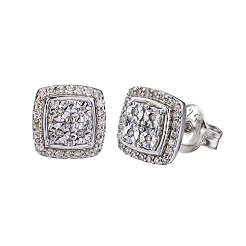 Boucles d'oreilles pour femmes 925 sterling anti-allergie rond et carré
