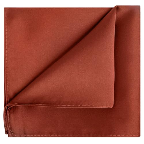 Image of KissTies 6PCS Satin Pocket Square Plain Color Handkerchief Gift Set