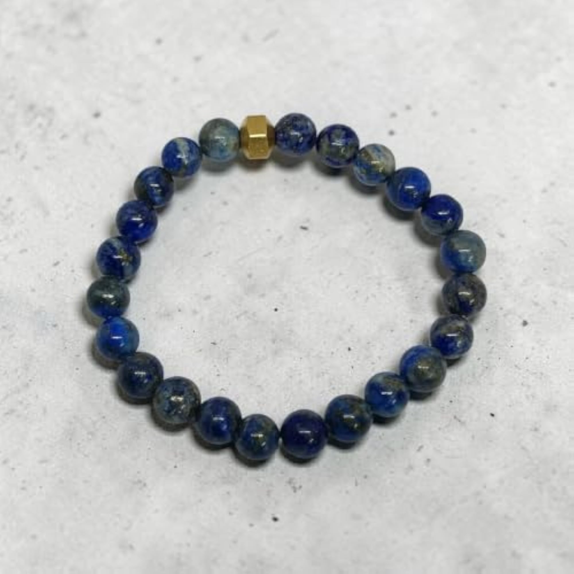 Lapis Lazuli Bracelet with Brass Beads, Spiritual Accessory