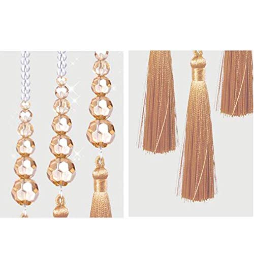 Cortinas de cadena de puerta con borlas de cristal para separar salones 5