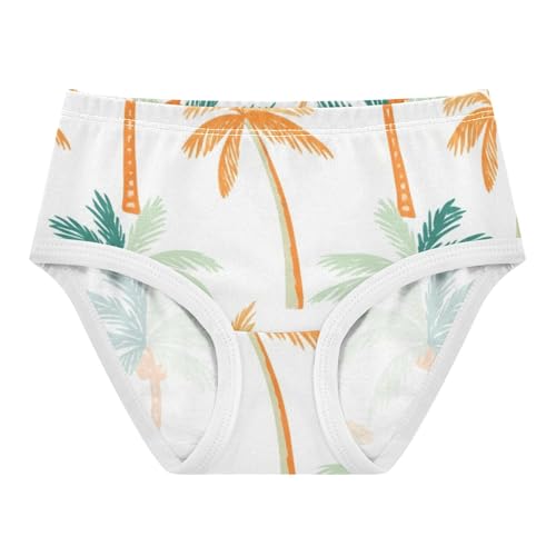 Flower Girls Underwear Toddler 2t Cotton Cute Panties Girl Palm Trees Orange Briefs Kids Undies