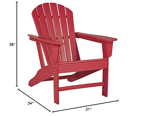 Signature Design By Ashley Sundown Treasure Outdoor Patio Hdpe Weather Resistant Adirondack Chair, Red #TOP2