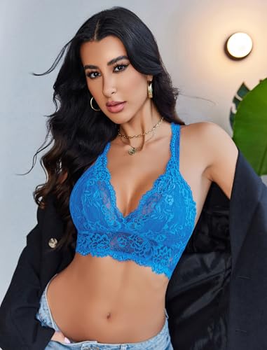Image of Avidlove Lace Bralettes for Women Wireless Unpadded Bras Racerback Cami Tops Basic Sexy Strappy Everyday Lingerie
