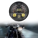 VEISUTOR Motorcycle 7 Inch Round LED Headlight, Projector LED Headlamp Front Lights with High Low Beam DRL Turn Signal for Suzuki SV650, Plug and Play