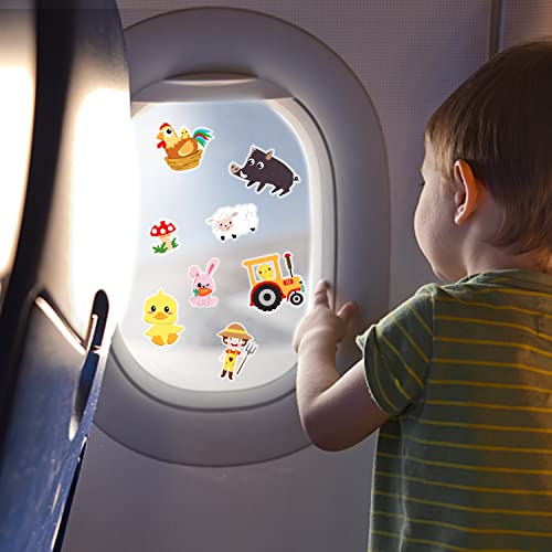 MDCGFOD Brand Farm Animal Gel Clings Stickers for Kids, 21PCS Reusable Decals, Wall, Car, Window Decorations, Classroom, Home, Nursery, Party Supplies