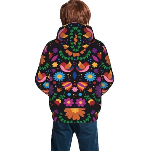 Colorful Floral2 Kid Hoodies Boys Sweatshirts Girls Pullover with Pocket4