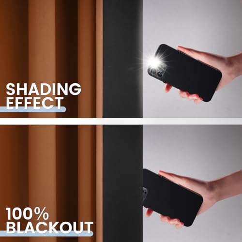 Image of SimpleHome Orange 100% Blackout Curtains Room Darkening Living Room 96 Inch