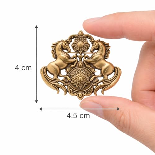 Image of Antique Gold Brooch Pin for Men Women Vintage Saree Blazer Coat Lapel Fashion Jewellery
