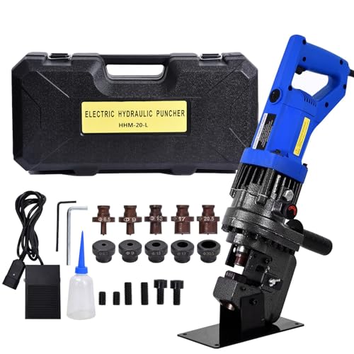 Hydraulic Hole Punch Kit | Powerful Hydraulic Punching Tool with 5 Dies | Portable Hole Digger for Iron, Copper, Stainless Steel, Aluminum, Angle Steel