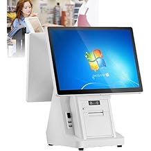 Pos System,20.4-Inch All-In-One Cash Register With Touch Screen Dual Monitor, Monitor Display 1366 * 768barcode Scanner, Printer, Cash Drawer, Point Of Sale