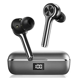 Bluetooth-hoofdtelefoon, wit, draadloze hoofdtelefoon, in het oor, ruisonderdrukking, draadloze hoofdtelefoon met microfoon, IPX6 waterdicht, led-display, hifi-stereo, draadloze oordopjes, 30 uur speeltijd