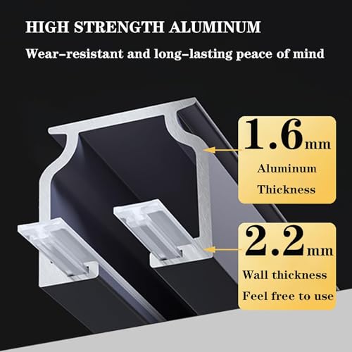 Système de rails à rideaux aluminium robuste avec glissières 12m