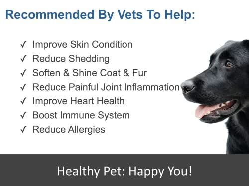 100% Pure Omega 3, 6 & 9 Fish Oil For Dogs And Cats. Supports Skin & Coat Condition, Joint Function, Immune, Brain & Heart Health. All Natural Epa + Dha Fatty Acids. Pet Liquid Food Supplement 8 Oz #TOP2