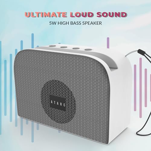 Image of AT-611 Ultimate | 05W Bluetooth Speaker | Hi-fi Stereo Sound Surround | Upto 08 Hours Playback with RGB Lights | Best for Mobile, Laptop /PC, Ipad, Media Players (Grey)