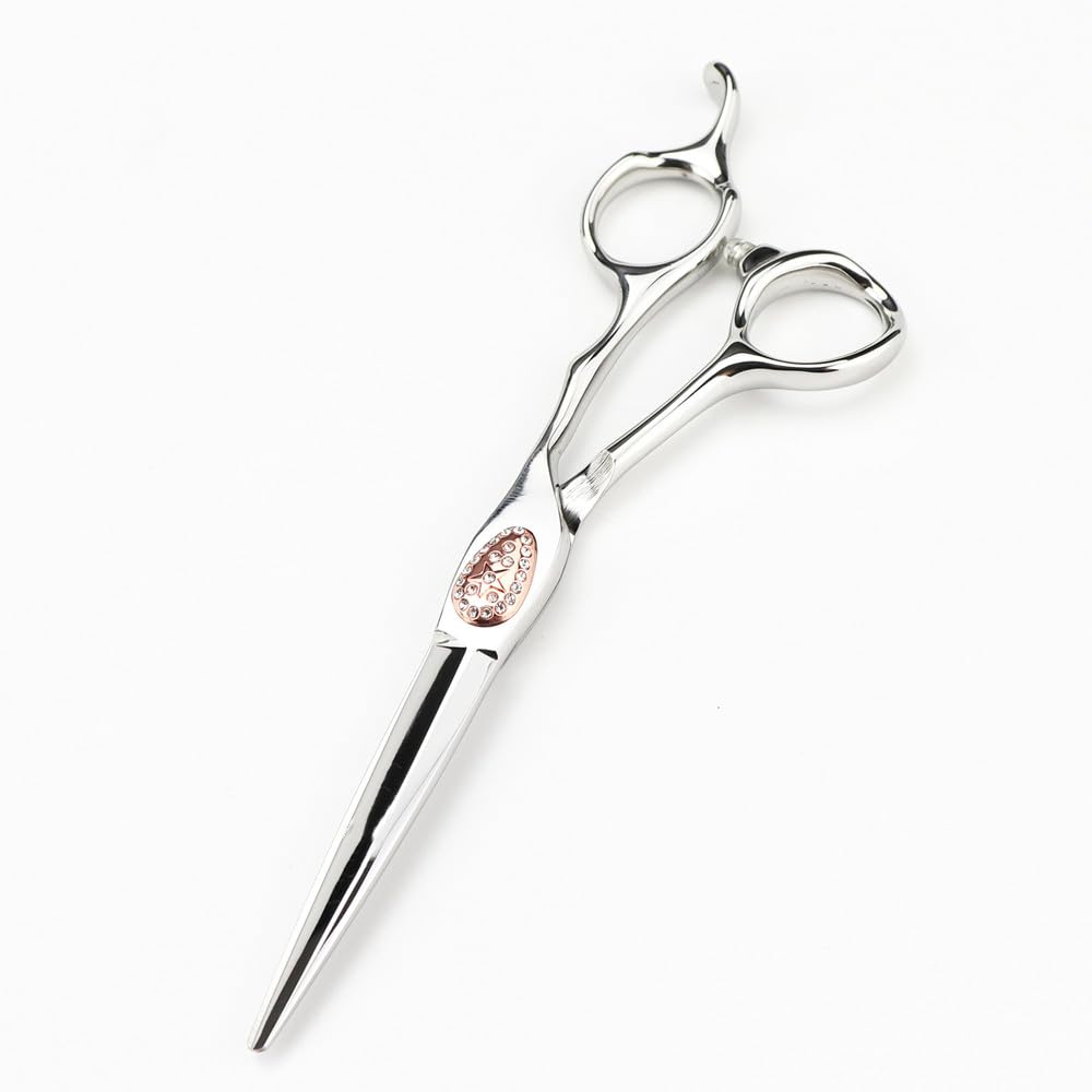 Haarschneideschere, 6 Zoll Professionelle 440C Stahlschere Silber Edelstein Haarschere Haarschnitt Effilierschere Friseurschere, Effilierschere-B,Schneideschere-B