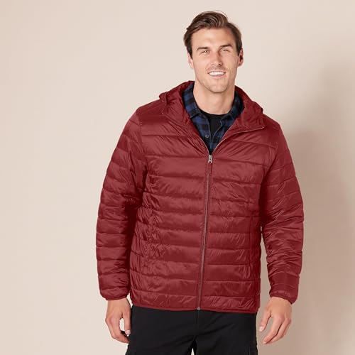 Image of Amazon Essentials Men's Lightweight Water-Resistant Packable Hooded Puffer Jacket