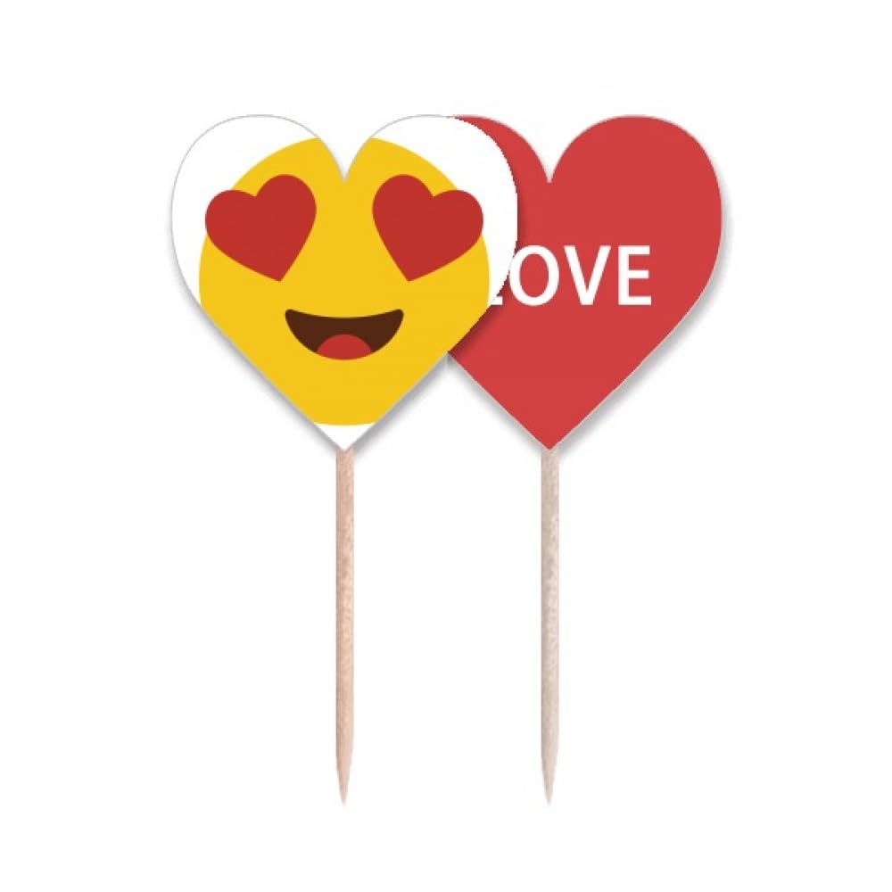 Cure-dents en forme de cœur Hearts Eyes Online Chat en bois pour apéritif