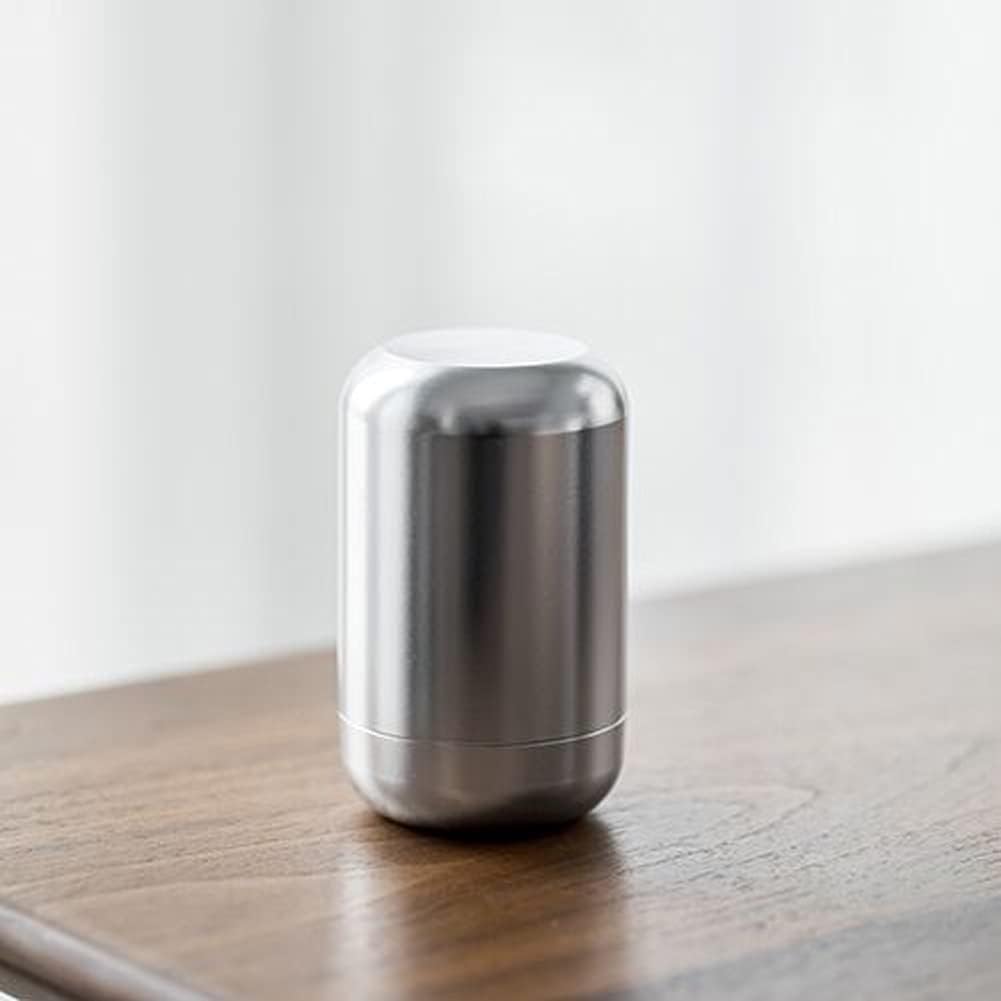 Mini Pet Cremation Urns for, Memorial Hall Pet Urns Ashes,Metal Sealed Jar,Cat and Dog Small Pet Souvenirs,Display at Home (4.5cm*7.5cm) (Color : Black) (Silver)