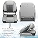 ERGOSEAT Elite Folding Boat Seat Low Back Boat Chair Fold-Down Fishing Boat Seats 2 Pack, Charcoal/Light Gray