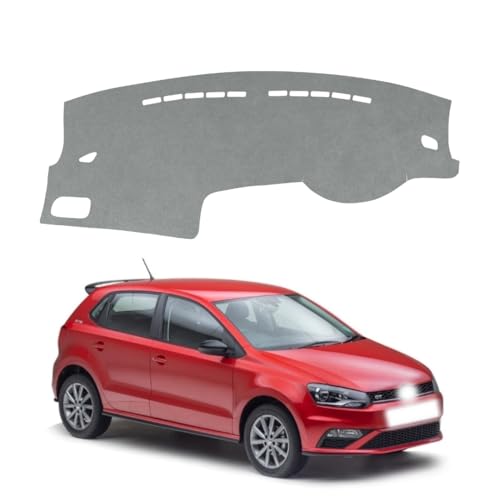 Image of Car Dashboard Cover Compatible with Volkswagen Polo 2010-2022 Dustproof, UV Resistant | Sun Shade Carpet | Custom Fit Car Accessories (Gray)