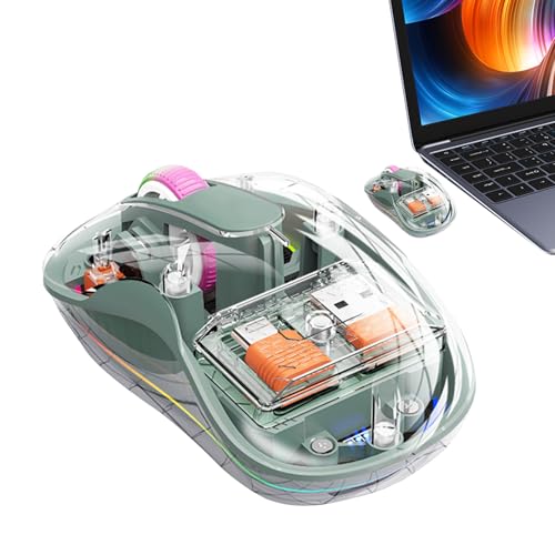 Control de computadora inalámbrico con luces, control de computadora inalámbrico transparente | Computarizado de modos con luz RGB - computarizado silencioso para trabajar, aprender y gi