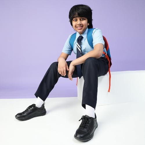 Image of Liberty SCHLSTAR-L Lacing Uniform Shoes for Boys & Girls with PU & EVA Sole | Quick-Wear Elastic Laces | Comfortable Footbed | Stylish, Modern Design