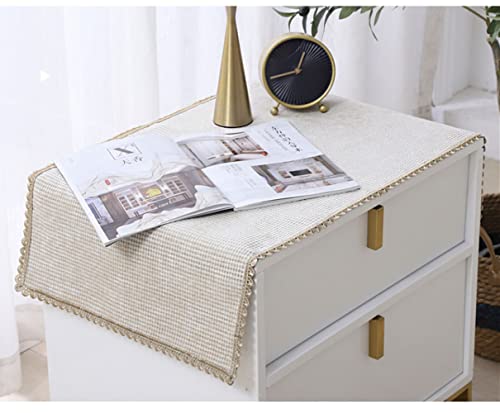 Comfeeling Fabric Bedside Tablecloth Kitchen Dinning Living Room Bedside Table Cover Home Tabletop Decoration Table Covering Doilies For Furniture Decor (15.7×35.4 Inch, Coffee) #TOP1