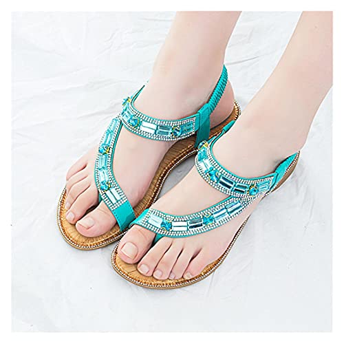 ls Ladies Shoes Cross Border Women Shoes ls Women Bohemia (Color : Blue Size : 8) (Black 7)3