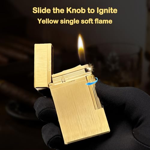Encendedor clásico de latón con llama ajustable miniatura 2