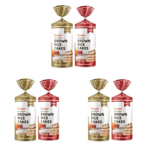 Image of Pintola Organic Wholegrain Brown Rice Cakes Combo Pack (All Natural) (Multigrain and Unsalted) (130 g x 2) (Pack of 3)
