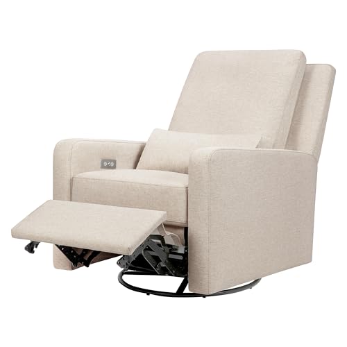 Image of babyletto Sigi Power Recliner and Glider in Performance Beach Eco-Weave