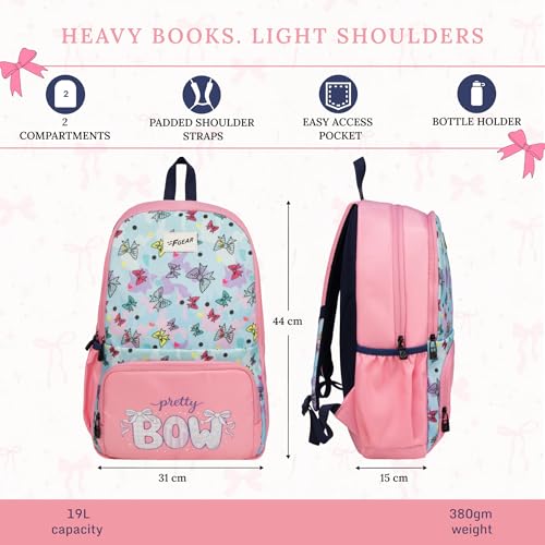 Image of F Gear Playcraft School Backpack for Kids 19L Soft Touch Lightweight & Durable | 2 Spacious Compartments, Front Pocket & Bottle Holder for Everyday Use
