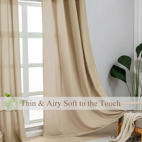 L.Z.E Non-See-Through Curtains Sand Beige - Image 2