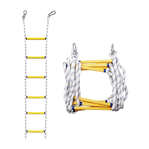 GJZDPMY Emergency Fire Escape Rope Ladder, 20M Portable 2-6 Story Fire Safety Ladder, Quick Deployment for Home, Emergency Evacuation, Rescue Tool