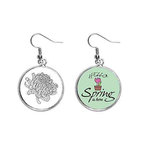 Colgante decorativo de crisantemo en pendientes de primavera y joyas florales