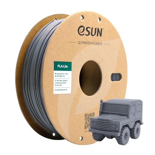 Image of eSUN Grey PLA Filament, 3D Printing Filament 1.75mm Dimensional Accuracy + /- 0.03mm, 1kg Carboard Spool (2.2lbs) 3D Printer Filament, Gray